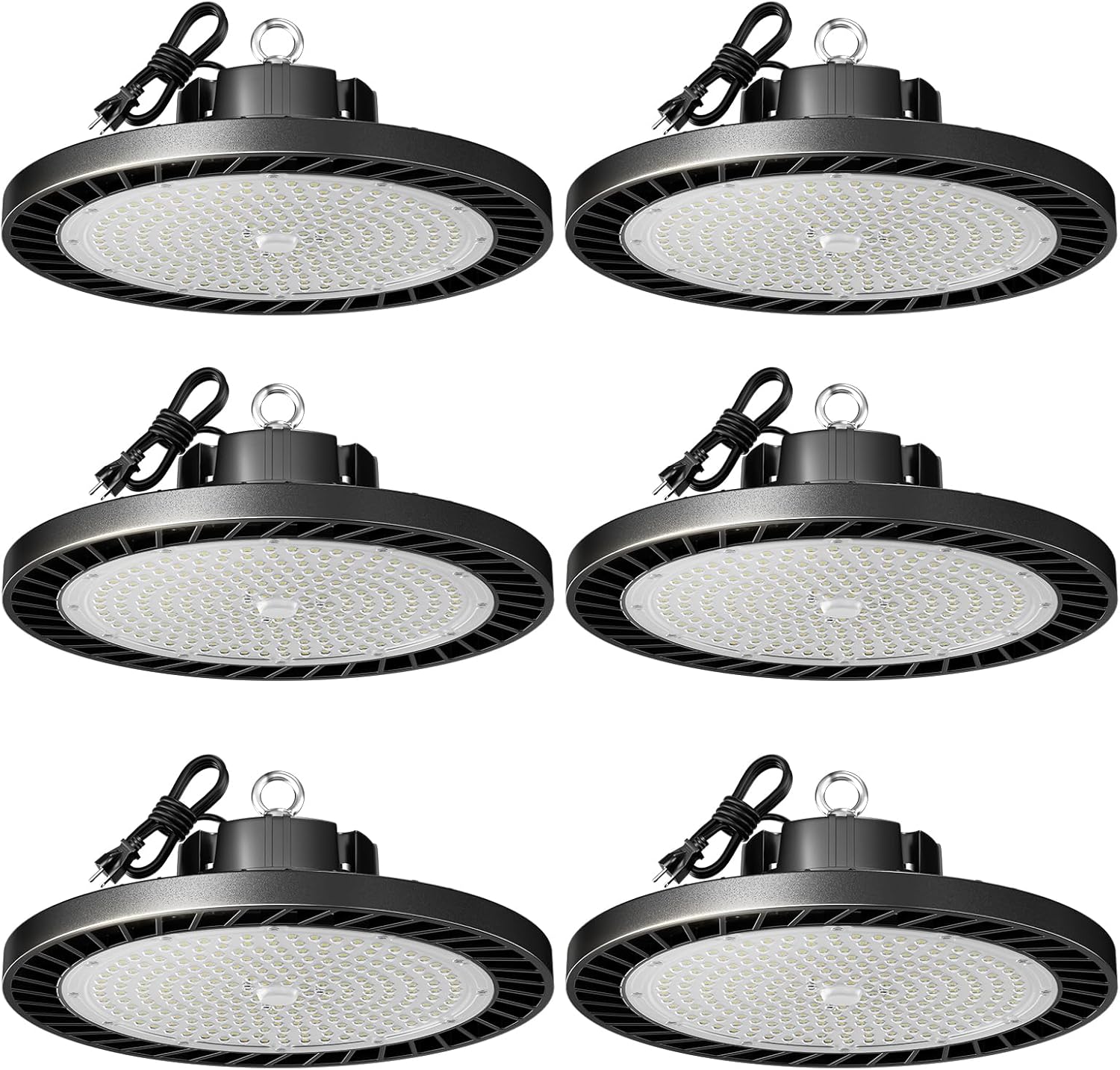 UFO LED-Leuchtmittel, 250 W (Eqv.1000 W Mh/Hps/Hid), Tageslicht, 5000 K, 37500 lm, mit 1,5 m langem Kabel mit 5 m langem Kabel für Geschäfte, kommerzielle Beleuchtung für Lager