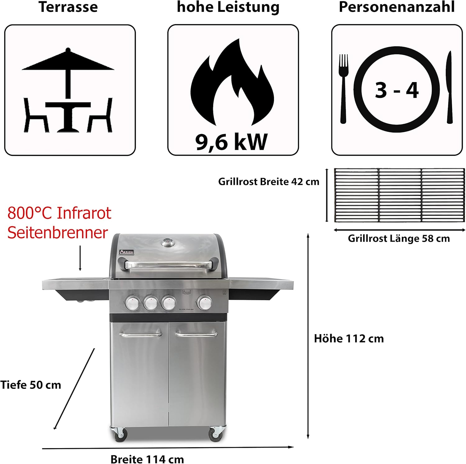ACTIVA 3 Brenner Gasgrill 
