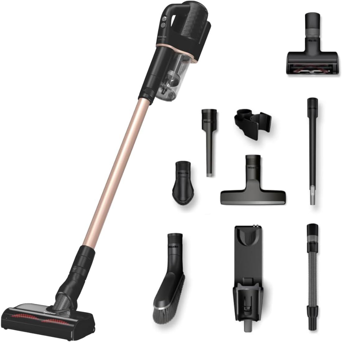 Miele HX1 Cordless Vacuum with Multifloor Brush & Dust Filter - Obsidian Black/Rose Gold
