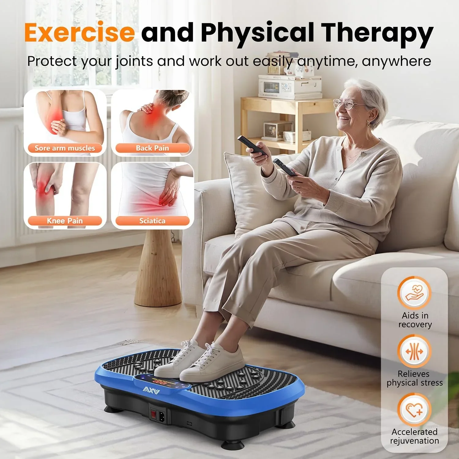 AXV Vibration Plate Fitness Platform Trainer Suitable for men and women to lose weight