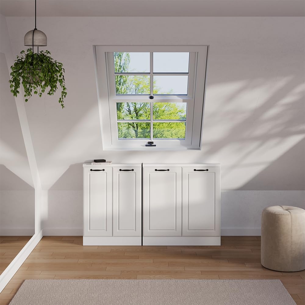 Vicco Dachschrägenschrank-Set Rion, Weiß Landhaus/Weiß, 2er Set
