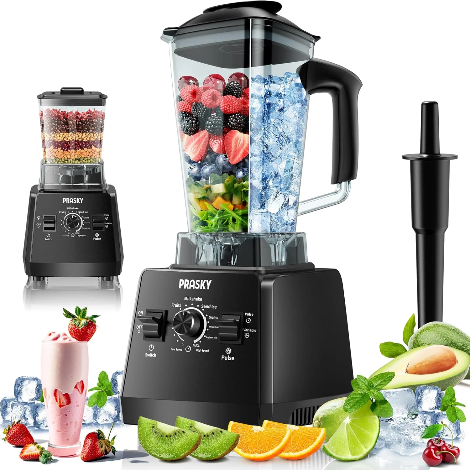 2400W High Speed Countertop Blender. 101oz Large Capacity. BPA-Free. 25000 RPM Blenders for Smoothies. Ice Crushing. Soups. Nut Butters & Baby Food (Gray. 3L)