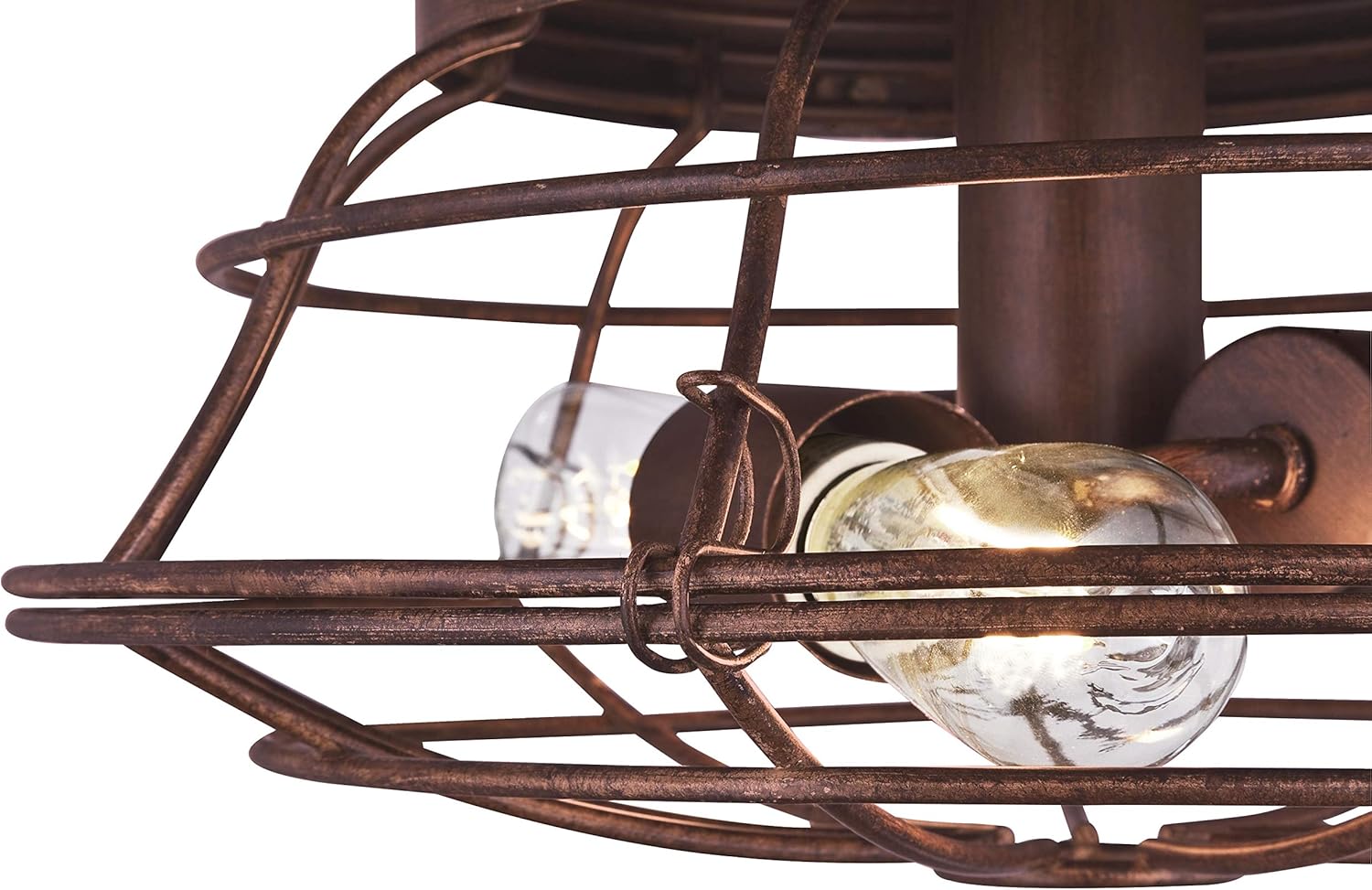 Westinghouse Lighting 7220540 Ventilateur de Plafond D'Intérieur Barnett de 122 cm en Bois Nu, Kit DÉclairage LED à Variateur avec Abat-Jour Cage, Télécommande Incluse
