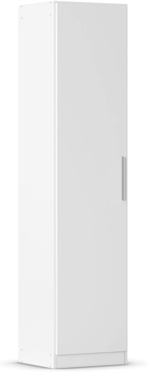 Rauch Möbel MINOSA, Garderobenschrank für Flur, Eingangsbereich, Schlafzimmer, Kleidung 1-türig, mit 1 Kleiderstange und 1 Einlegeboden, Farbe Weiß, Breite 47 cm