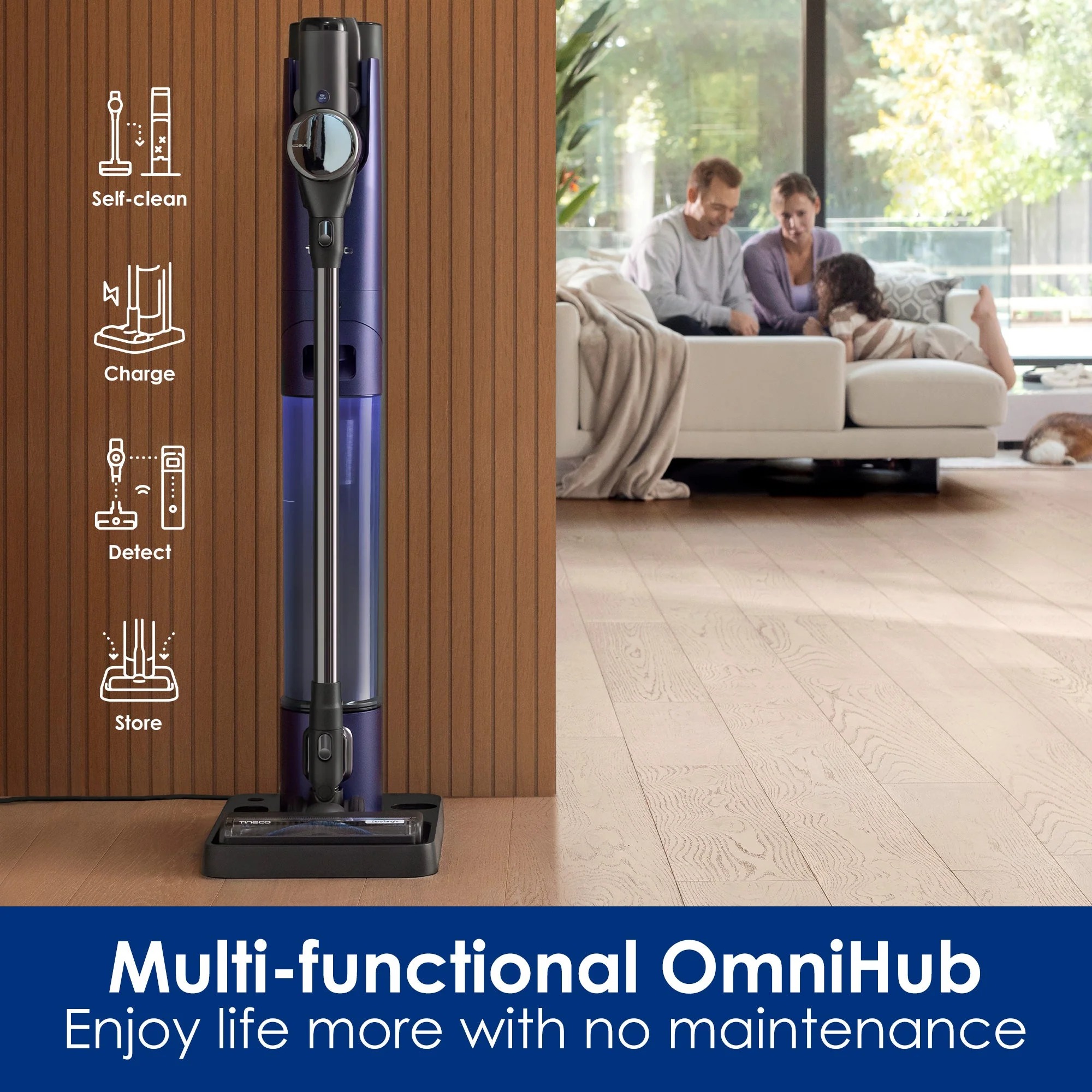 Tineco PURE ONE Station FurFree Stofzuiger met 4-in-1 Oplaadstation, 3L Eco Stofbak en ZeroTangle? Borstel