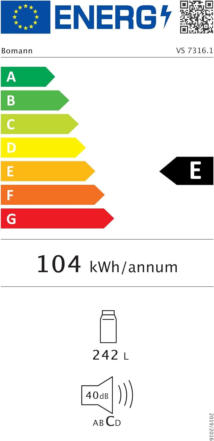 Bomann® freistehender Vollraumkühlschrank | Standkühlschrank groß 242 Liter | inkl. LED-Beleuchtung | ideal für Getränke und Lebensmittel | Türanschlag wechselbar | VS 7316.1 weiß