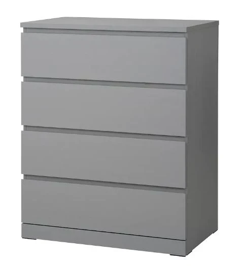 Cómoda MALM de 4 cajones IKEA, gris, 80x100 cm