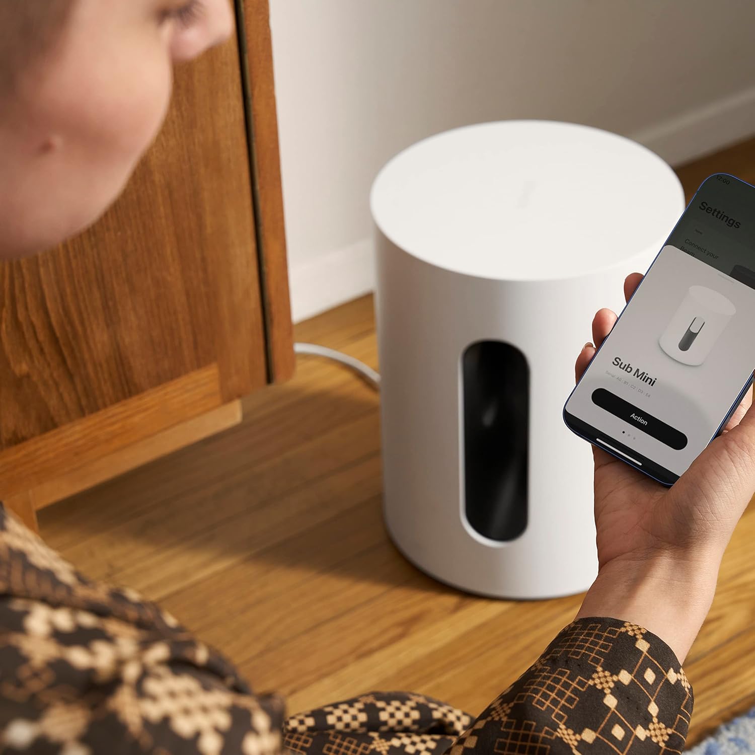 Sonos Sub Mini Kompakt-Subwoofer, beeindruckender Bass, ausgewogener Klang, Einstellbarer EQ, 2 Class-D-Verstärker, Trueplay - Schwarz.