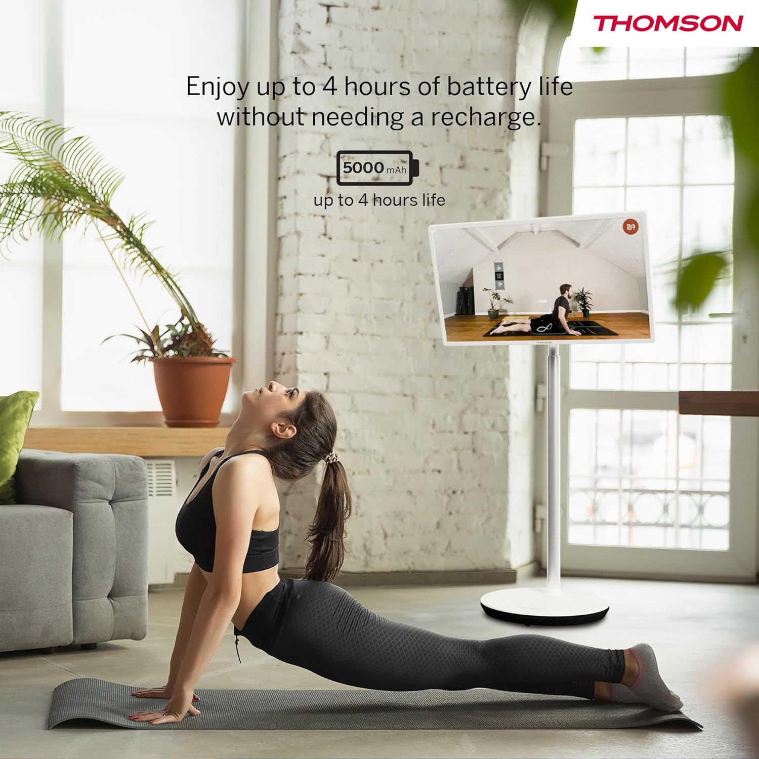 Thomson 32 Zoll (81 cm) Go TV, Tragbarer Android Fernseher – HD Ready (1366x768), Sprachsteuerung, Bluetooth 5.1, Wi-Fi, Hotspot-Funktion, Bis zu 4 Stunden Akkulaufzeit - 32HA4M44