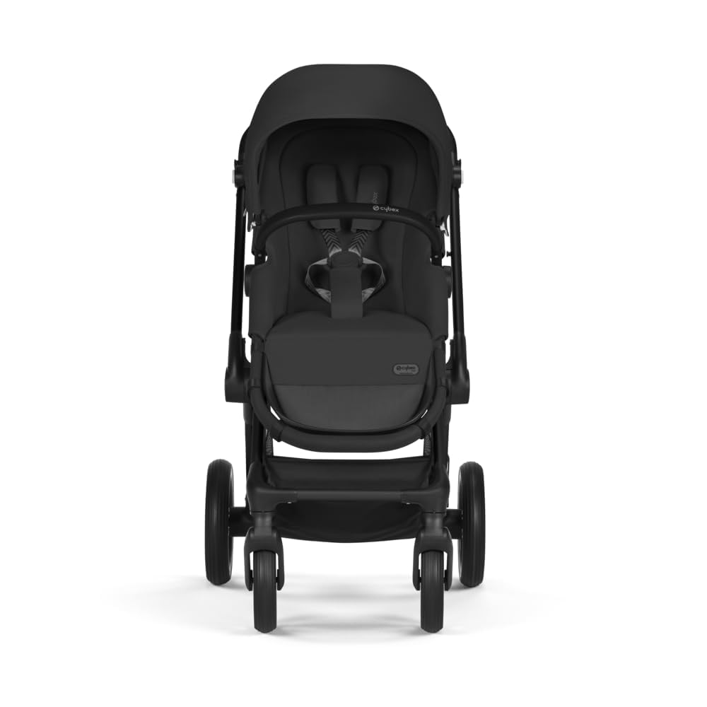 CYBEX Gold Kinderwagen EOS Lux 2-in-1, Reisesystem, Ab Geburt bis 22 kg (ca. 4 Jahre), Moon Black
