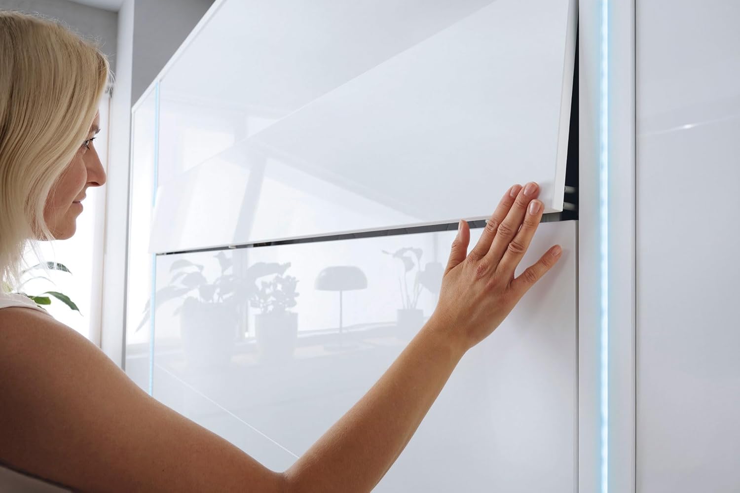 Homlando Lenart Schrankbett - Wandbett Concept Pro CP01 140x200 cm - Schrankklappbett Vertikal - Schrank mit integriertem Klappbett - Funktionsbett (Weiß Matt/Weiß Glanz)