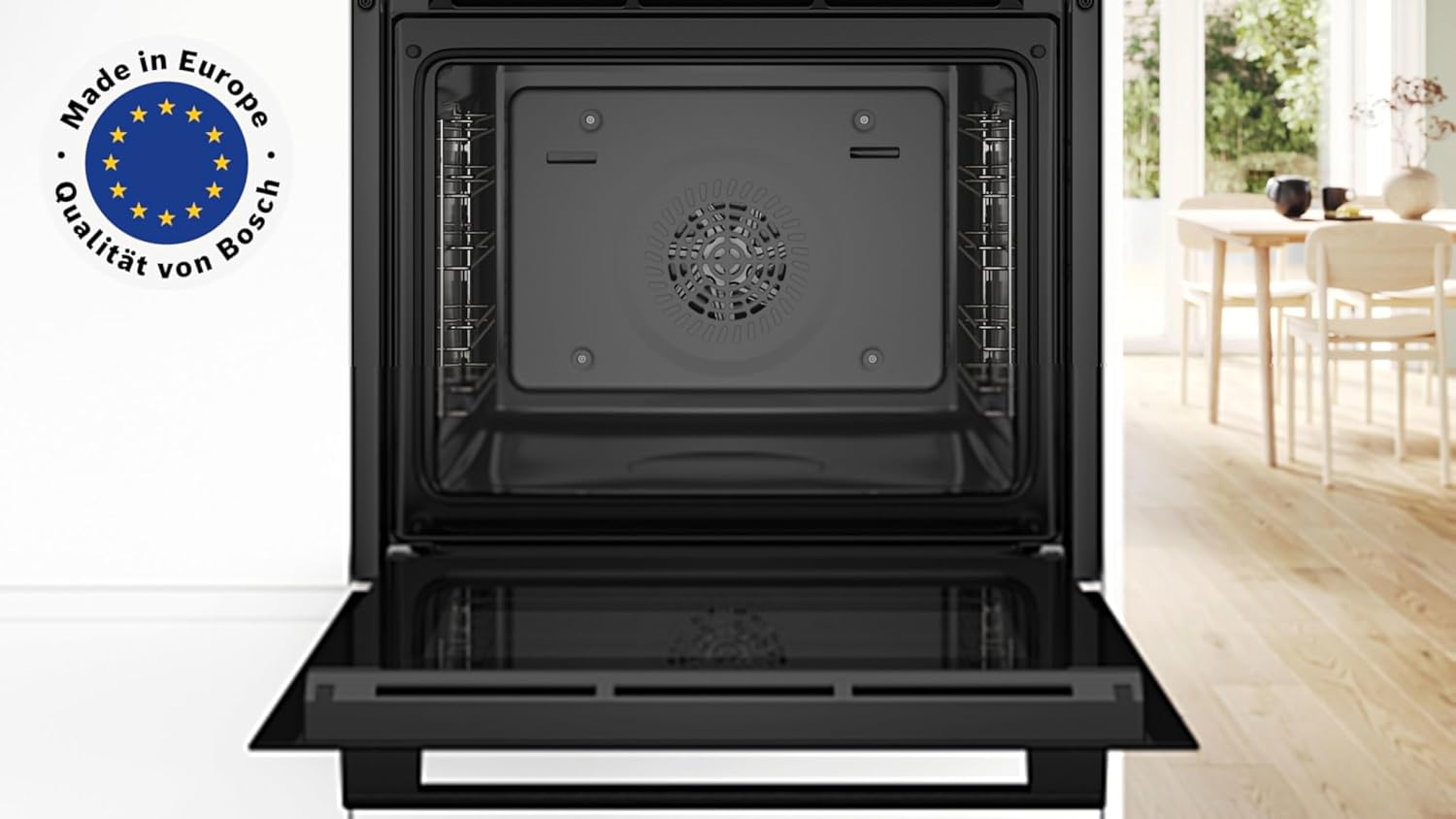 HBD635CS64 Backofen-Set, Einbau-Backofen 60 cm, HBG537BB3, Serie 6, EcoClean, 3D Heißluft, Soft Close, Schwarz & Induktionskochfeld 60 cm, PIF645BB5E Serie 4, PowerBoost, Edelstahlrahmen