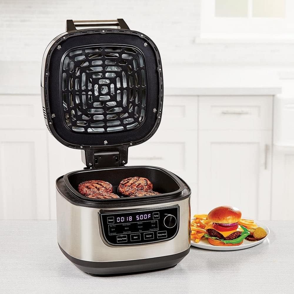 PowerXL MultiCooker - 12 in 1 Multikocher mit Warmhaltefunktion - Heißluftfritteuse, Backofen, Bratpfanne, Reiskocher uvm. - 5,7 Liter Fassungsvermögen - 12 Kochprogramme - Airfryer - Kaloriensparend