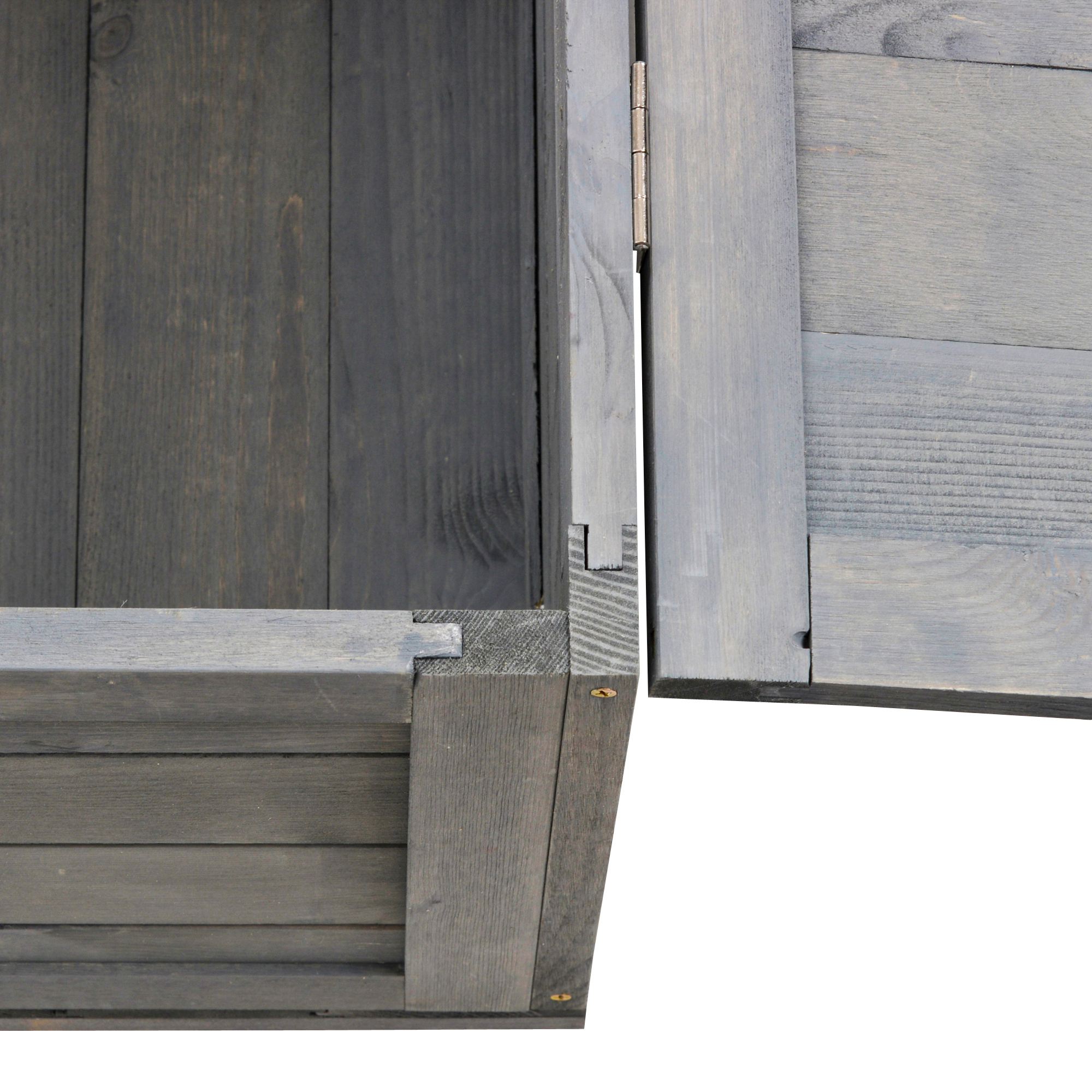 Schildpaddenverblijf van hout met opklapbare bovenkant 91x60,5x32 cm, Grijs