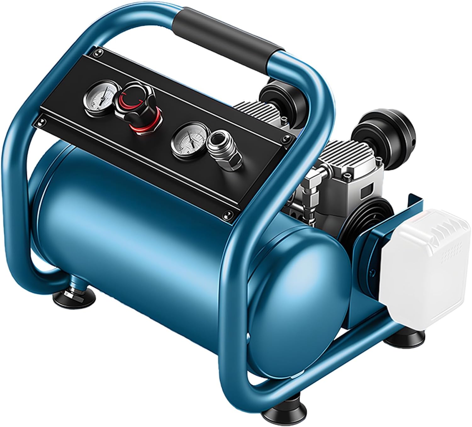 Akku Kompressor Druckluftkompressor für 18V Akku, Tragbarer Luftkompressor 9L Gasflaschenkapazität, 7.5bar Arbeitsdruck, Einstellbarer Luftdruck, Schnell aufblasen für pneumatischen Werkzeugen