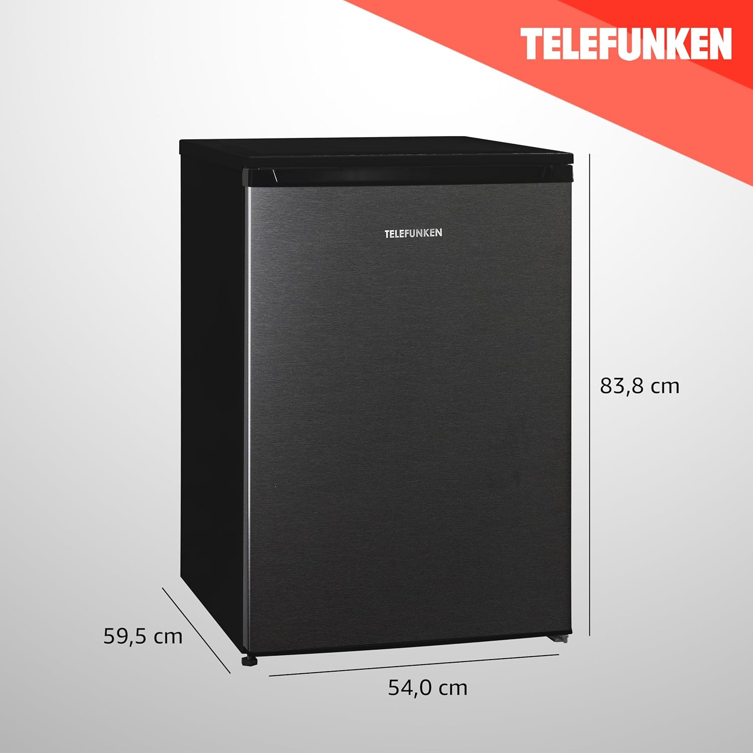 TELEFUNKEN Kühlschrank ohne Gefrierfach | Freistehend | 135 Liter Nutzinhalt | Kühlschrank klein mit Gemüsefach | LED-Beleuchtung | Türanschlag wechselbar | C-135-100-W weiß