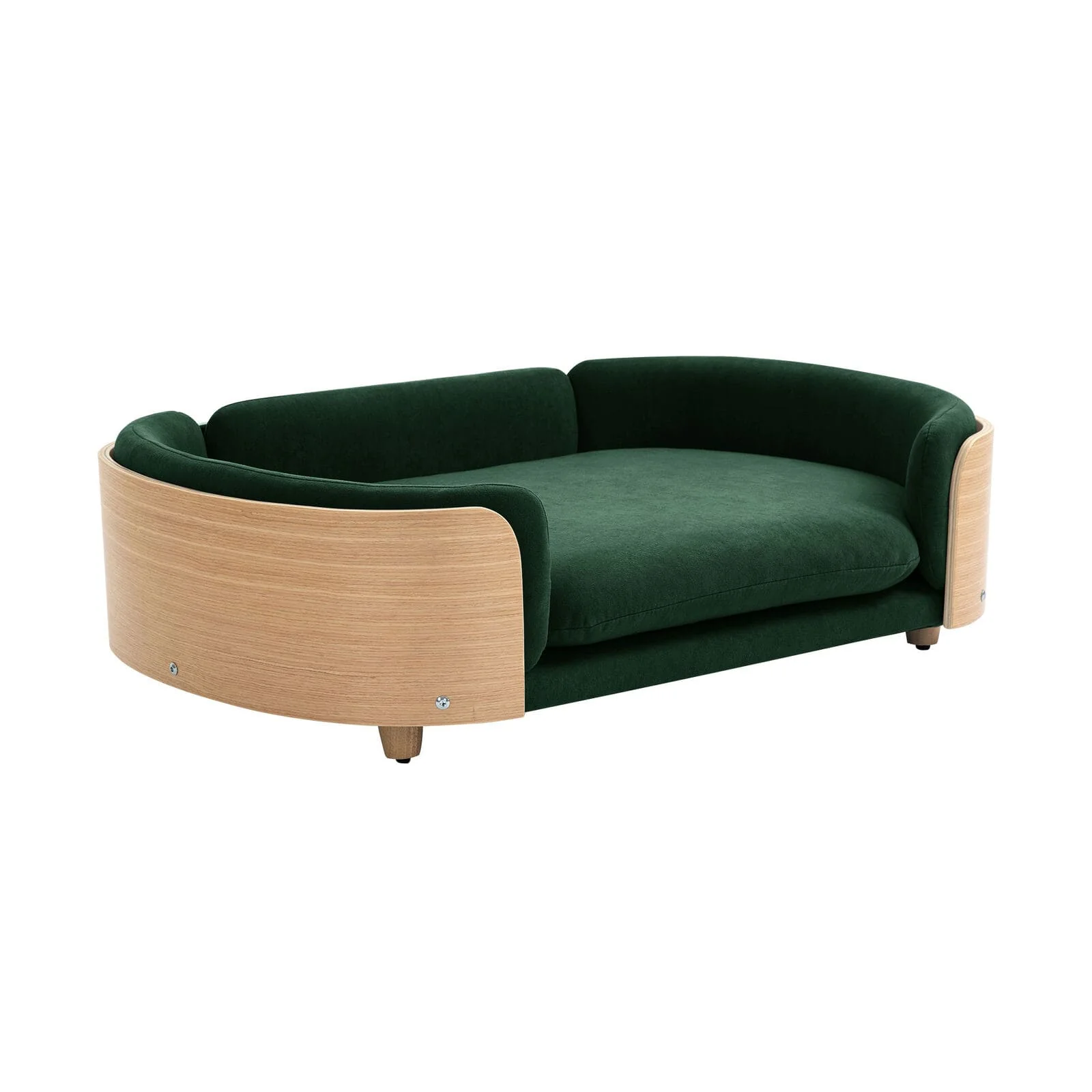 HolzHundebett – Modernes Holz-Hundebett mit Komfortpolster