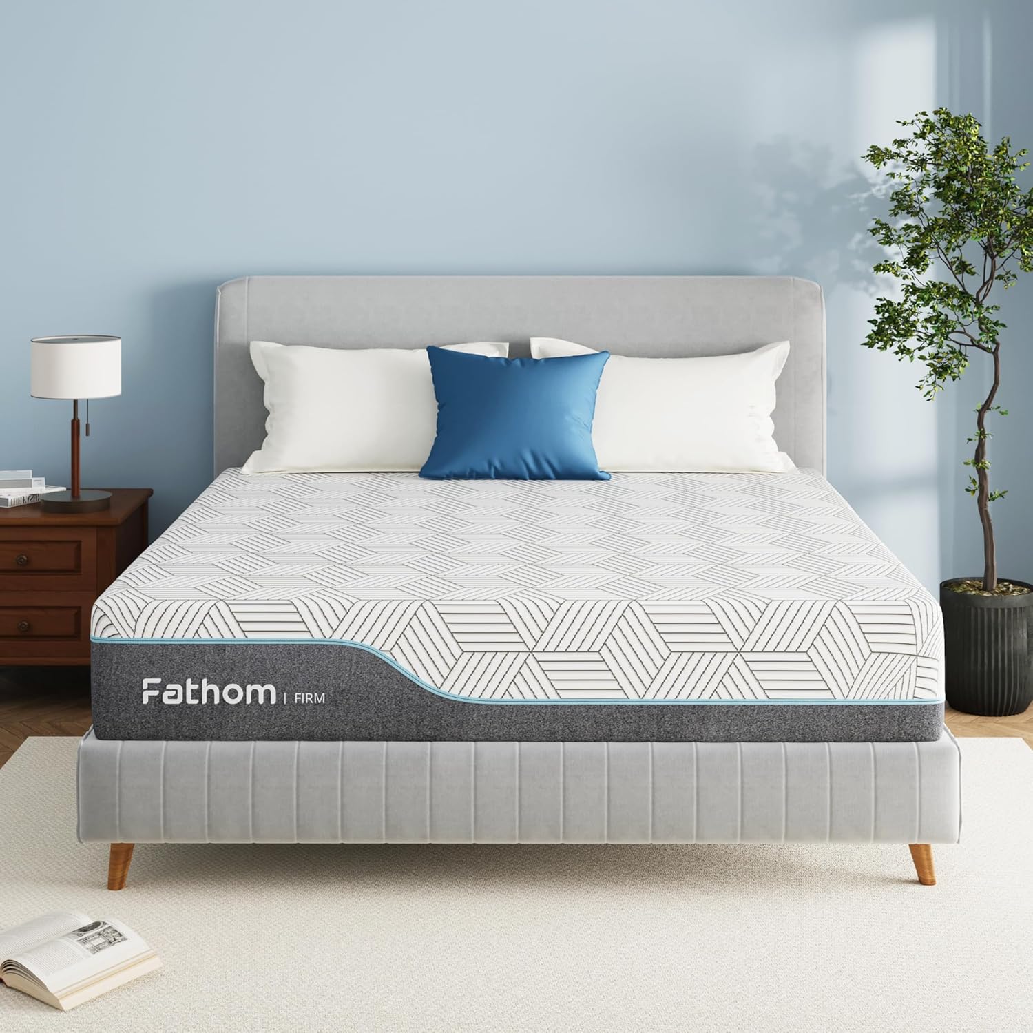 FATHOM Medium Queen Mattress 12 Inch Memory Foam Mattress Queen Size Bed in a Box for Back Pain Relief and Cool Sleep with Gel Foam and Removeable Fiberglass Free Cover. CertiPUR-US Certified