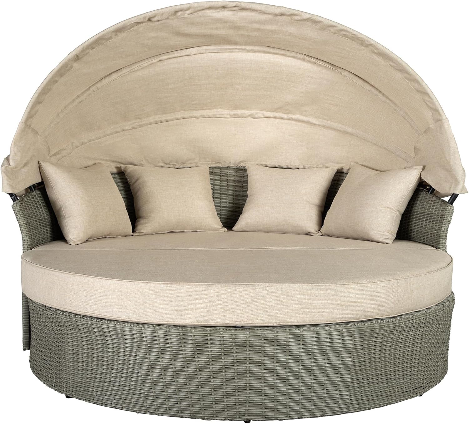 Riess Ambiente Outdoor Sonneninsel - Playa Living - 165cm - Natur - Polyrattan Aluminium - inklusive Kissen wetterfest