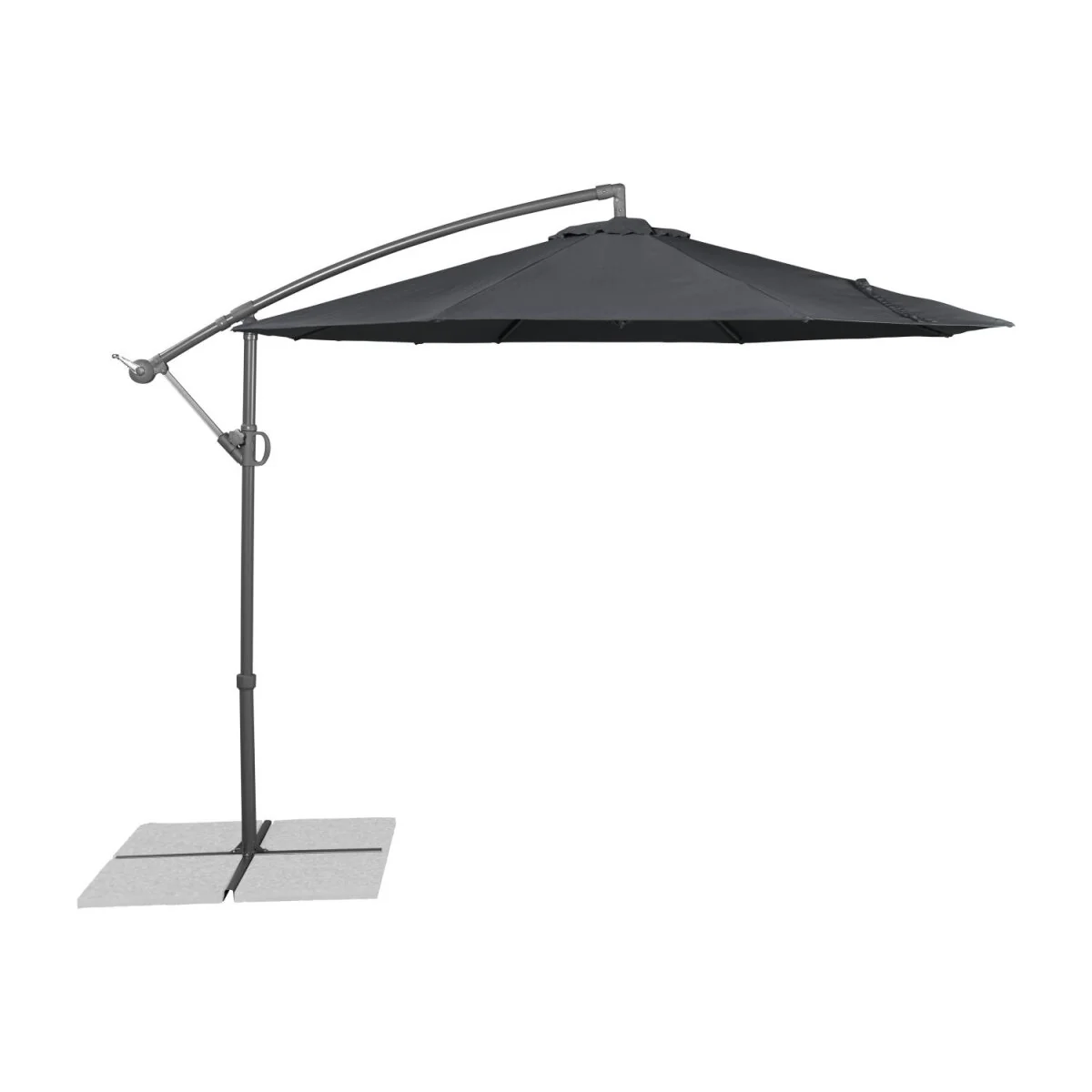 LIVARNO home Zweefparasol, 3 m, met handslinger, antraciet - B-keus zeer goed