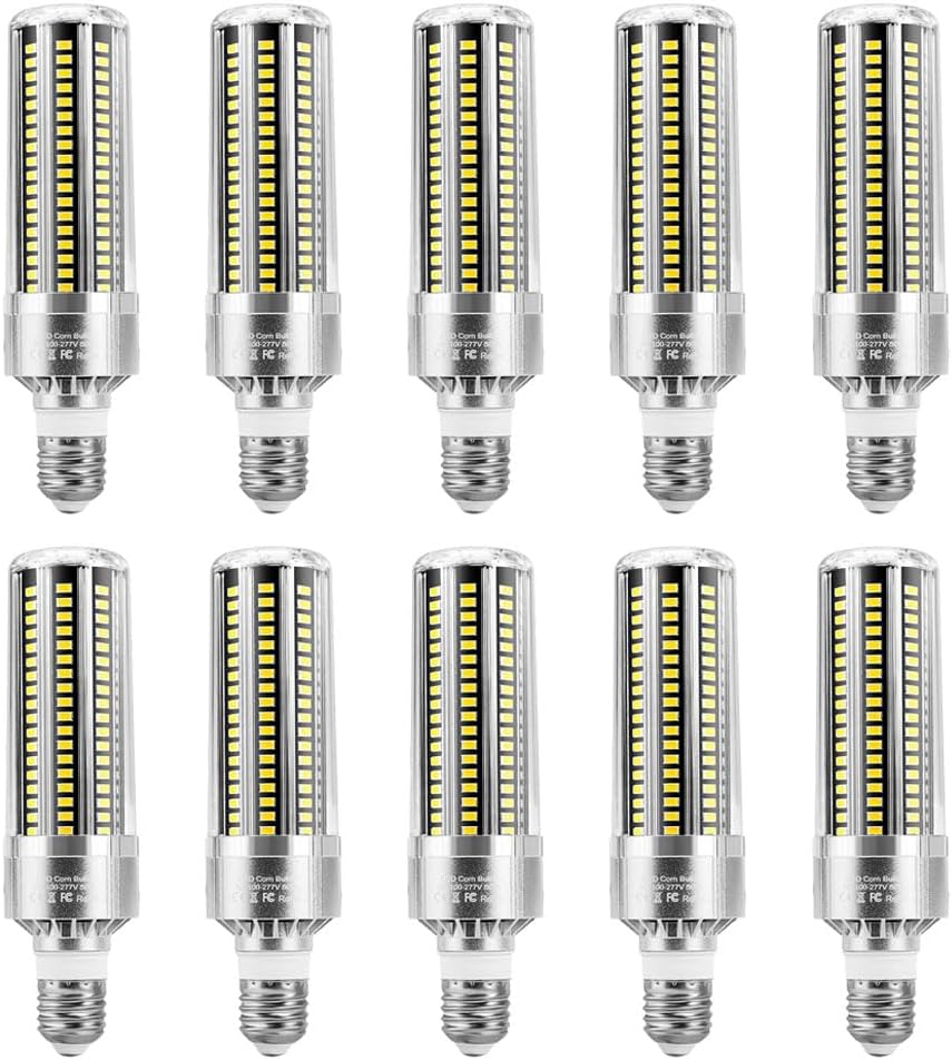 E26/E27 LED-Leuchtmittel, kommerzielle Glühbirnen mit hohem Lumen, eingebauter Lüfter, 50 Watt, 5000 lm, 360° Abstrahlwinkel, 3000 K 6000 K AC 100 V ~ 277 V (10er-Pack)