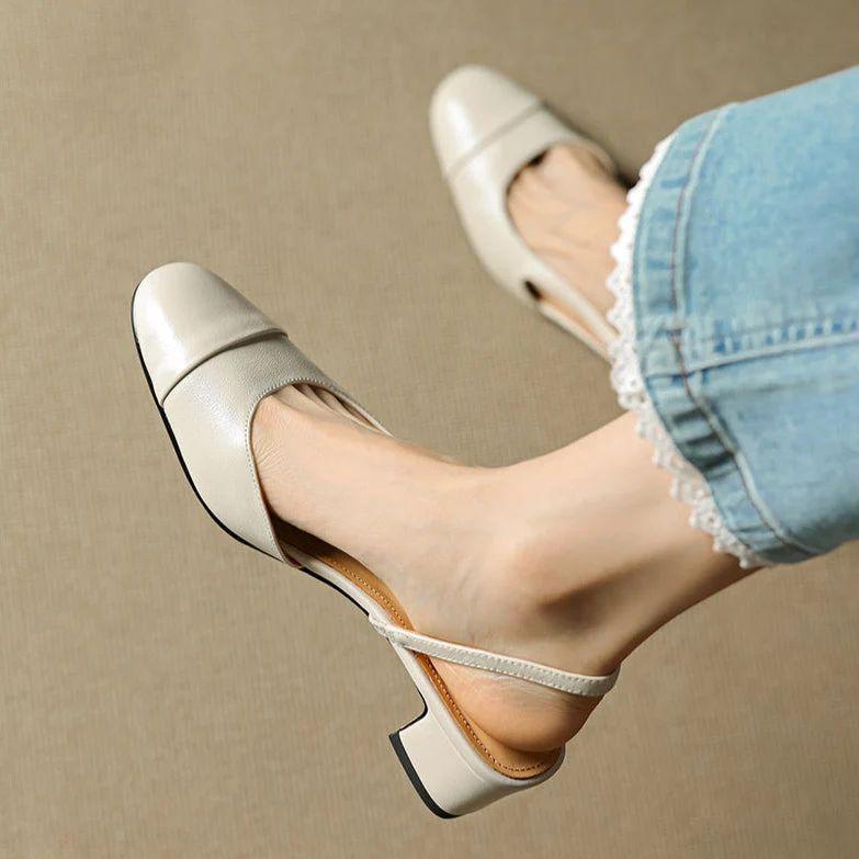 Slingback-Pumps aus echtem Leder f��r Damen