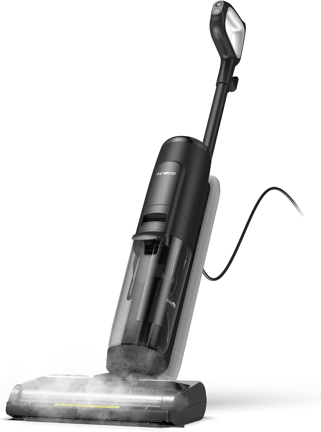 Tineco Floor ONE S7 Steam bezprzewodowa myjka parowa, mop parowy do zabrudzeń na twardych podłogach z cyfrowym wyświetlaczem, samoczyszczenie, czyszczenie krawędzi, napęd do przodu, bezpieczny dla