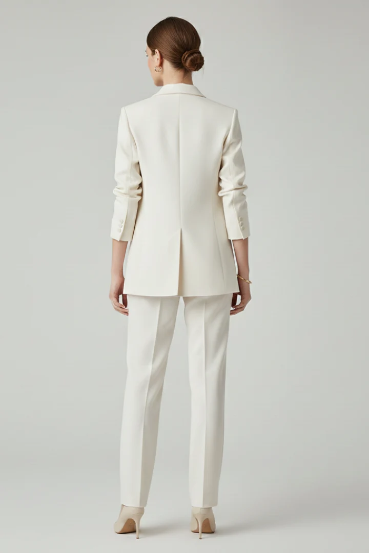 Damen Blazer Set Zweiteiler | Taillierter Blazer und Stoffhose mit geradem Bein | Elegantes Business Outfit f��r Damen