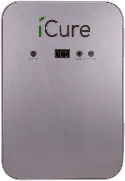 Générique ICure Mini Réfrigérateur de Conservation, Contrôle de Température et d'Humidité, Rangement pour Herbes et Concentrés, Protection Anti-UV
