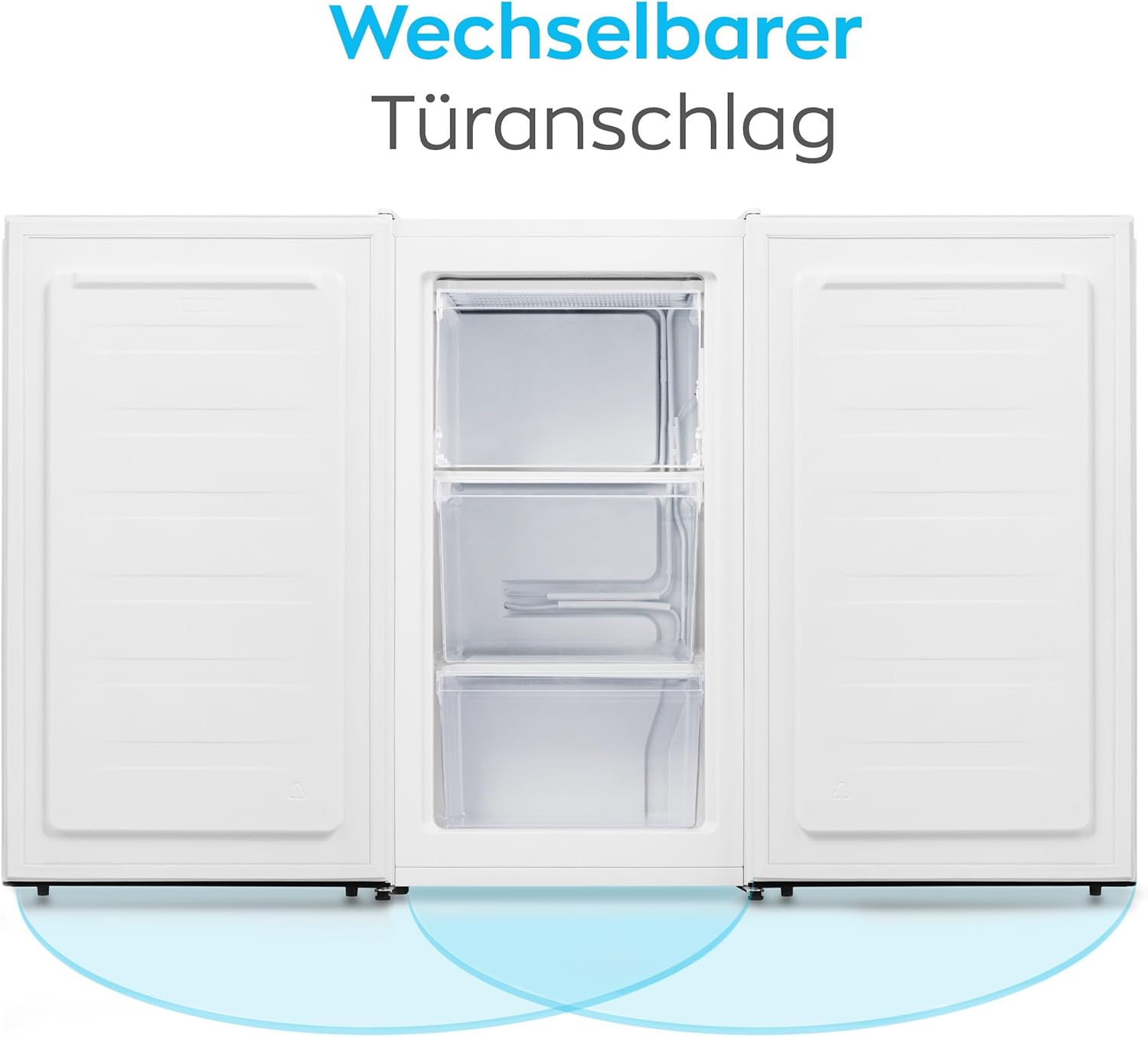 Heinrich´s Gefrierschrank 61Liter -18°C Freezer, 3x Gefrierschublade, 7 Stufen Temperaturregler, Airflow, wechselbarer Türanschlag weiß