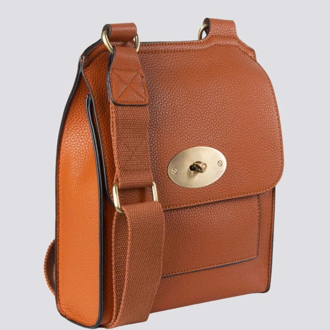 Lily Crossbody Messenger Bag | Tan