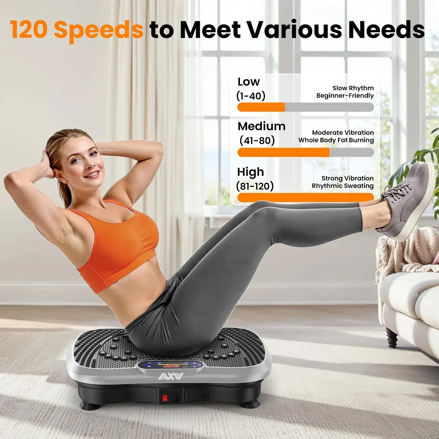 AXV Vibration Plate Fitness Platform Trainer Suitable for men and women to lose weight