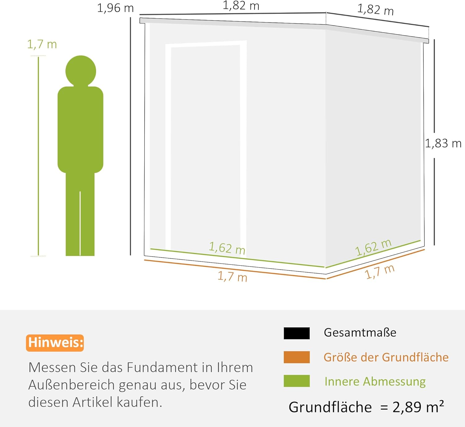 Outsunny Gerätehaus 2,89 m² Geräteschuppen mit Holzoptik 3 Fenster 182 x 182 x 196 cm Kunststoff Gartenschuppen mit Belüftung Boden Schloss Handschuhe, Gartenhaus für Werkzeuge Fahrrad Grau