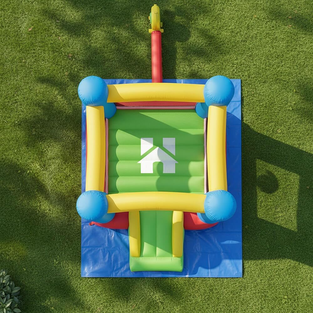 Home Deluxe - Aufblasbare Hüpfburg FABI - 185 x 255 x 160 cm - inkl. Gebläse und Zubehör, UV-Beständig I Spielburg Springburg Hüpfschloss