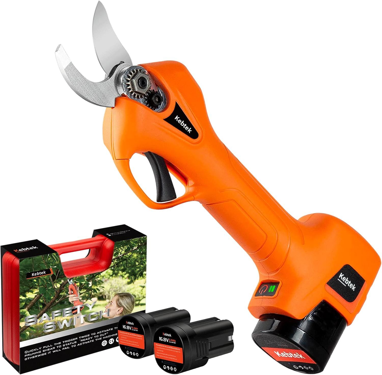 Kebtek Cordless Electric Pruning Shears with Rechargeable Batteries - 25MM Cutting Capacity