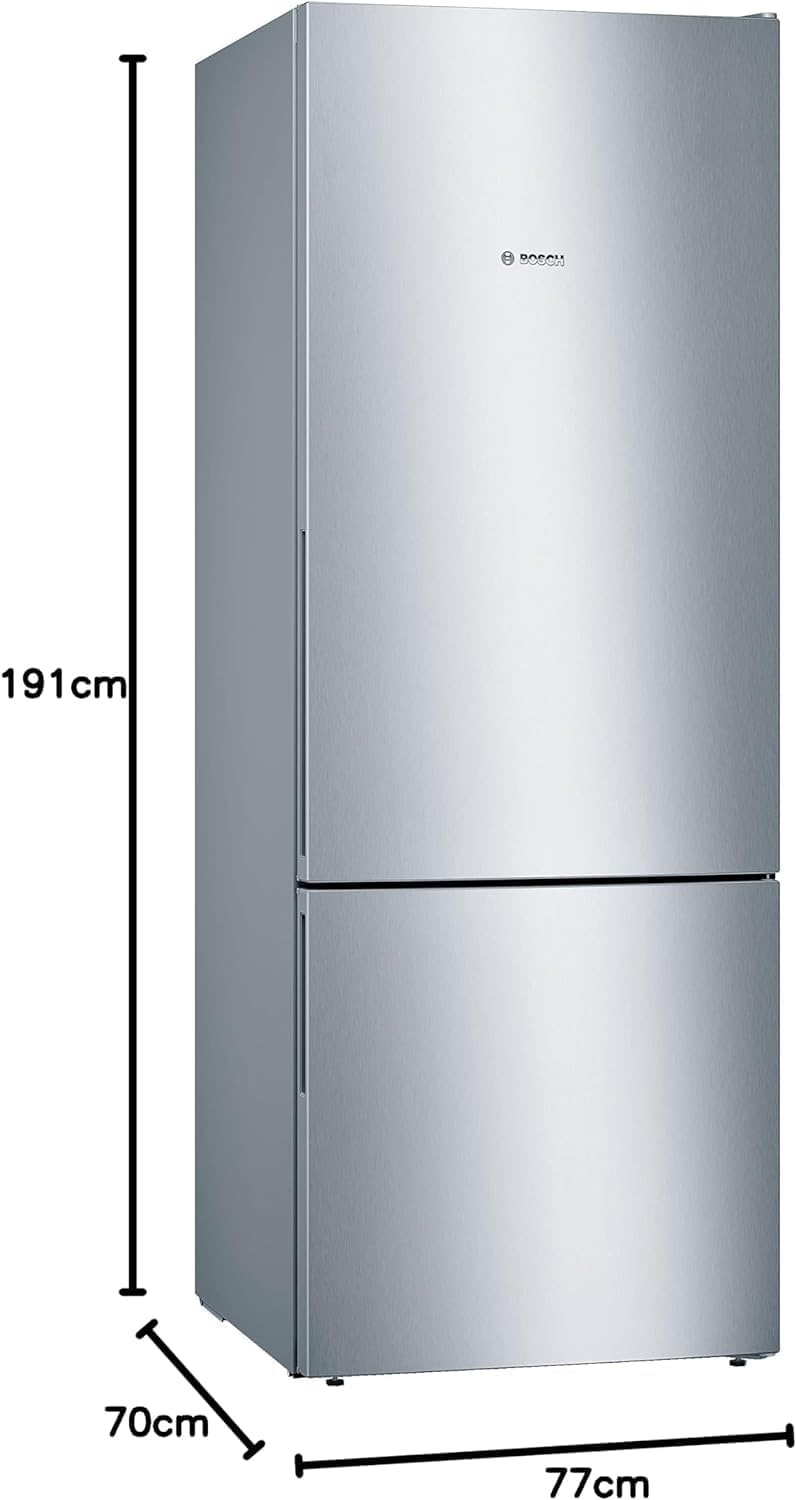 Bosch KGV58VLEAS, Série 4, Réfrigérateur congélateur, Pose libre, 191 x 70 cm, 377 L / 126 L, Inox