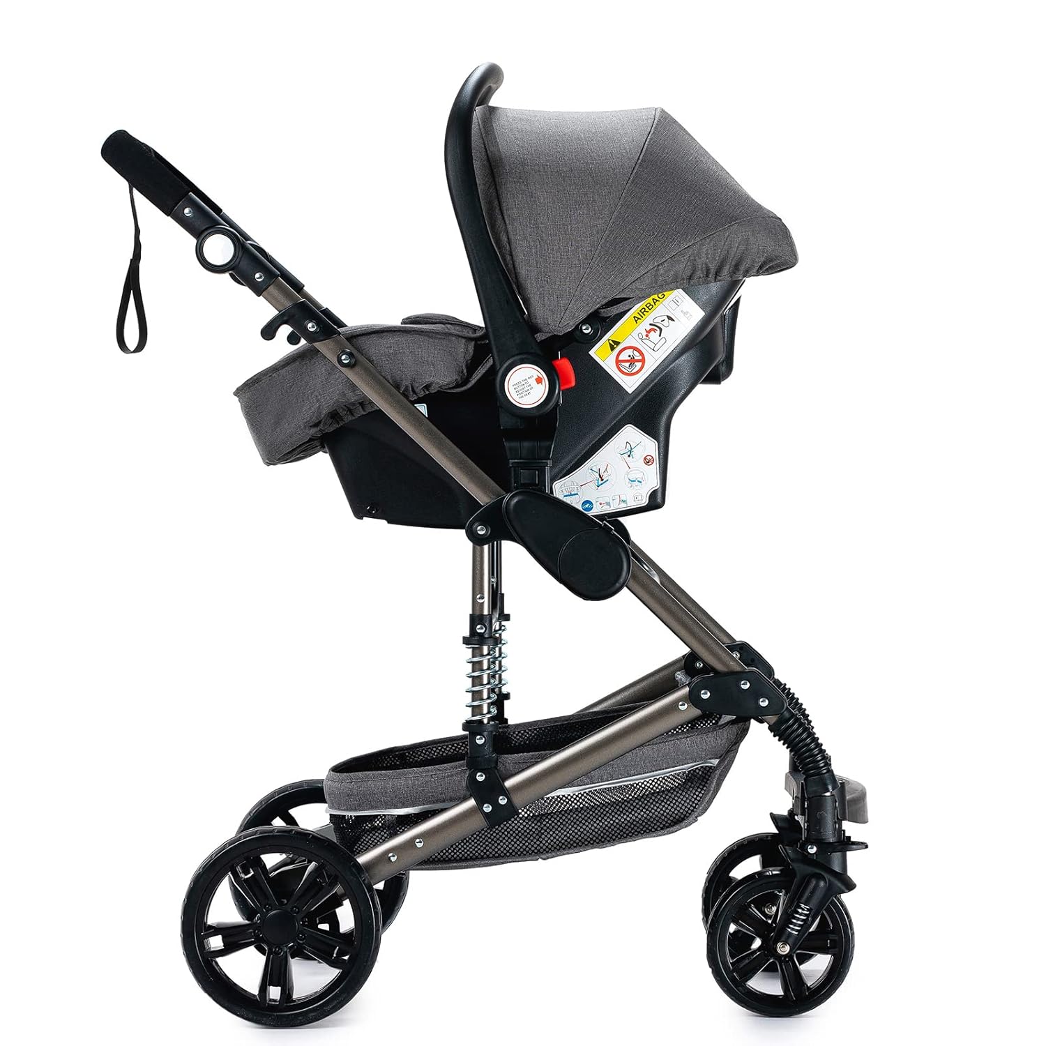 3 in 1 Kombikinderwagen 3 in 1 Reisesysteme Kinderwagen Infant Hochlandschaft Liegender Buggy Kinderwagen Neugeborenen Kinderwagen Faltbarer Standardkinderwagen (906 White)