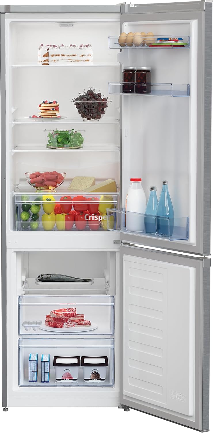 Beko RCSA270K40SN Kühl-Gefrierkombination, 262 Liter Nutzinhalt, 171 cm hoch, Wechselbarer Türanschlag, 175 l Kühlen, 87 l Gefrieren, 2 Gefrierschubladen, 38 dB, Silberfarben