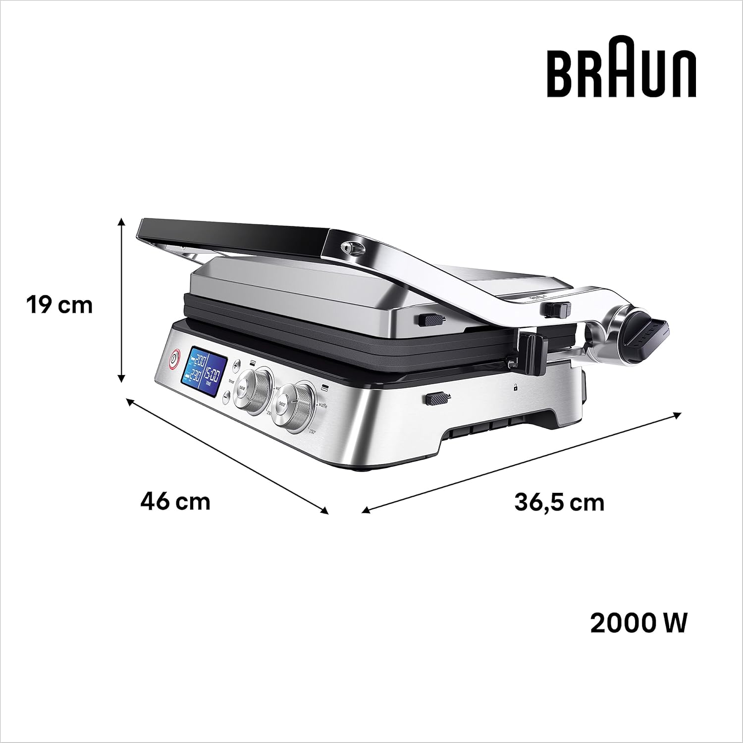 Braun MultiGrill 9 CG 9047 Kontaktgrill mit Grill-, Flach- und Waffelplatten, Grillpositionen: Kontakt, BBQ, Ofen, Spülmaschinenfeste Platten, Fettauffangschale, 230° Höchsttemperatur, Boost-Funktion