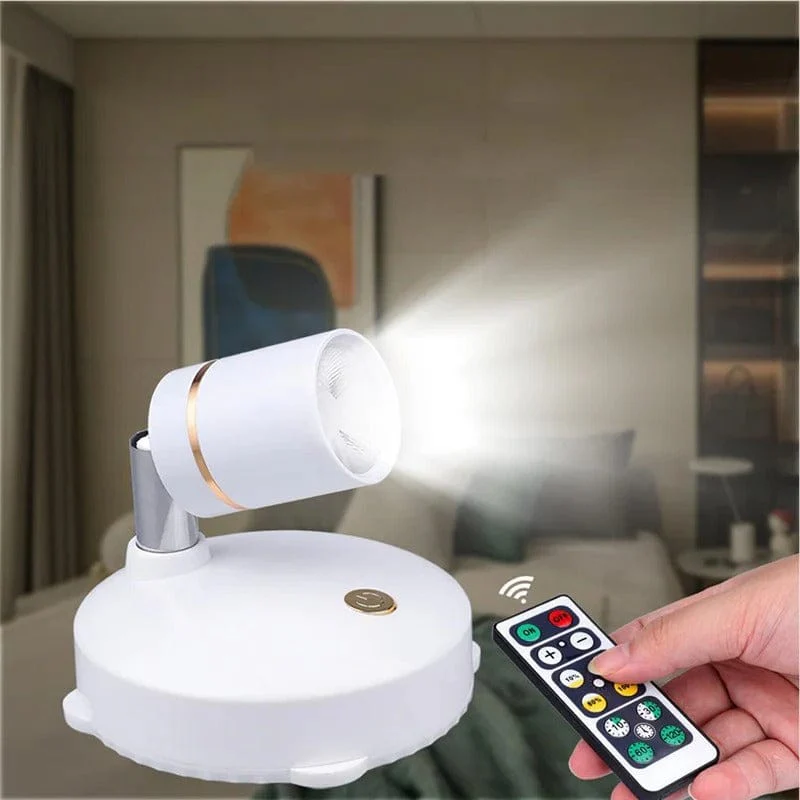 LumiAura BeamLite LED Spotlight | Cordless Dimmable Light with Remote Control