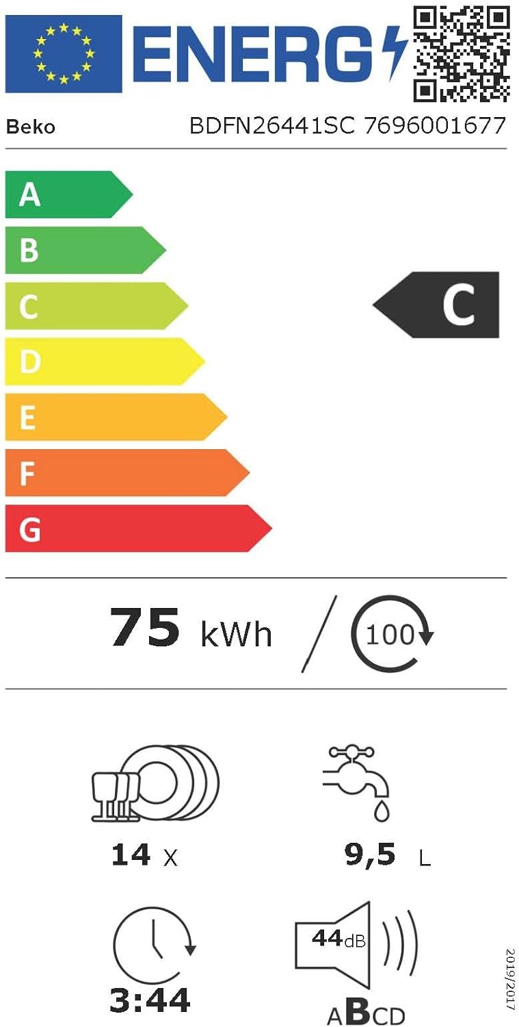 Beko BDFN26420W b300 freistehender Geschirrspüler, unterbaufhig, Platz für 14 Magedecke, Pro  Inverter Motor, TrayWash, HygieneIntense, 6 Programme, WaterSafe+, Wei