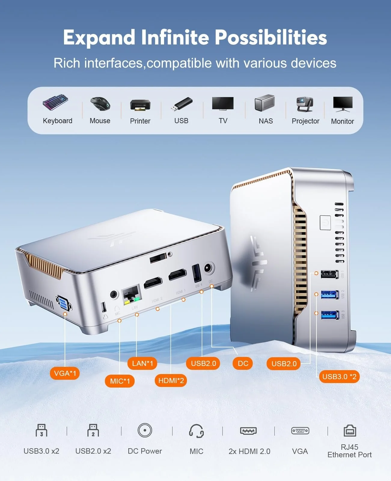 KAMRUI GK3Plus Mini PC, 16GB RAM, 512GB M.2 SSD Mini Computer