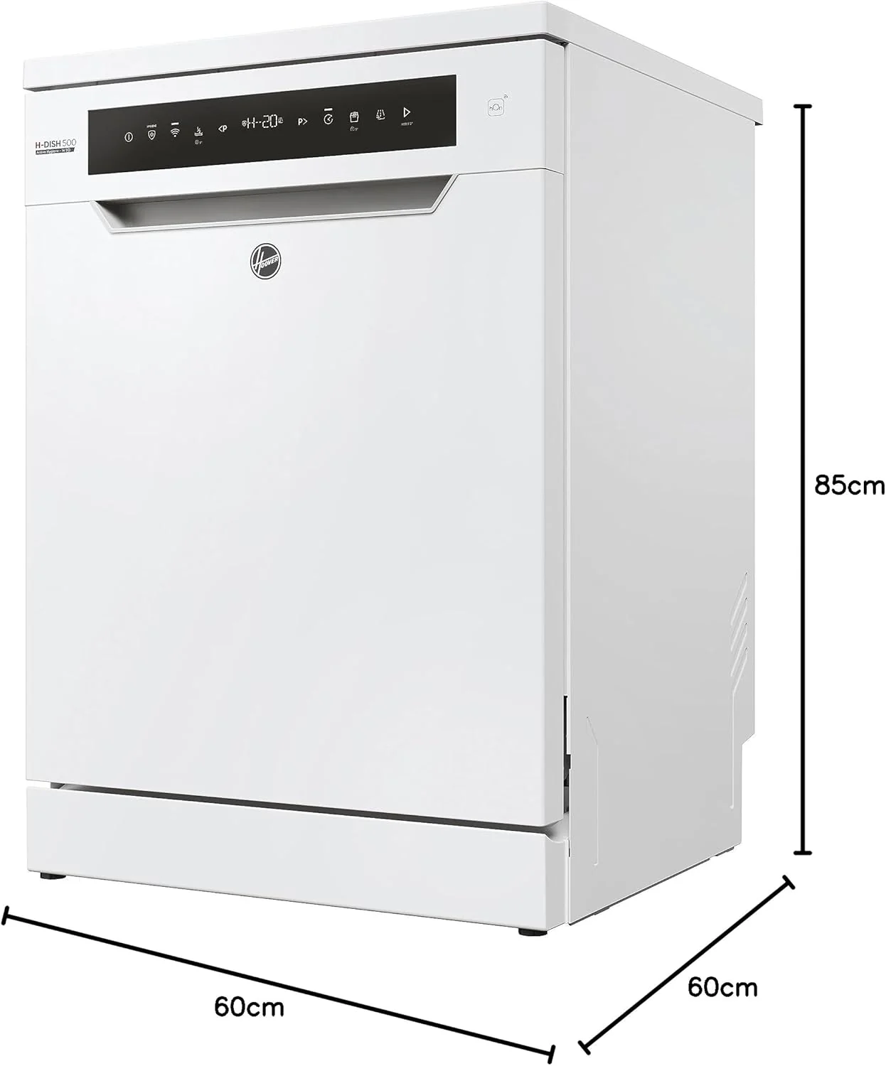 Hoover HF 4C6F0PW vaatwasser; 14 couverts; Vrijstaand, 60 cm breed; Energie-effici?ntieklasse C; Slimme bediening met wifi + bluetooth-technologie