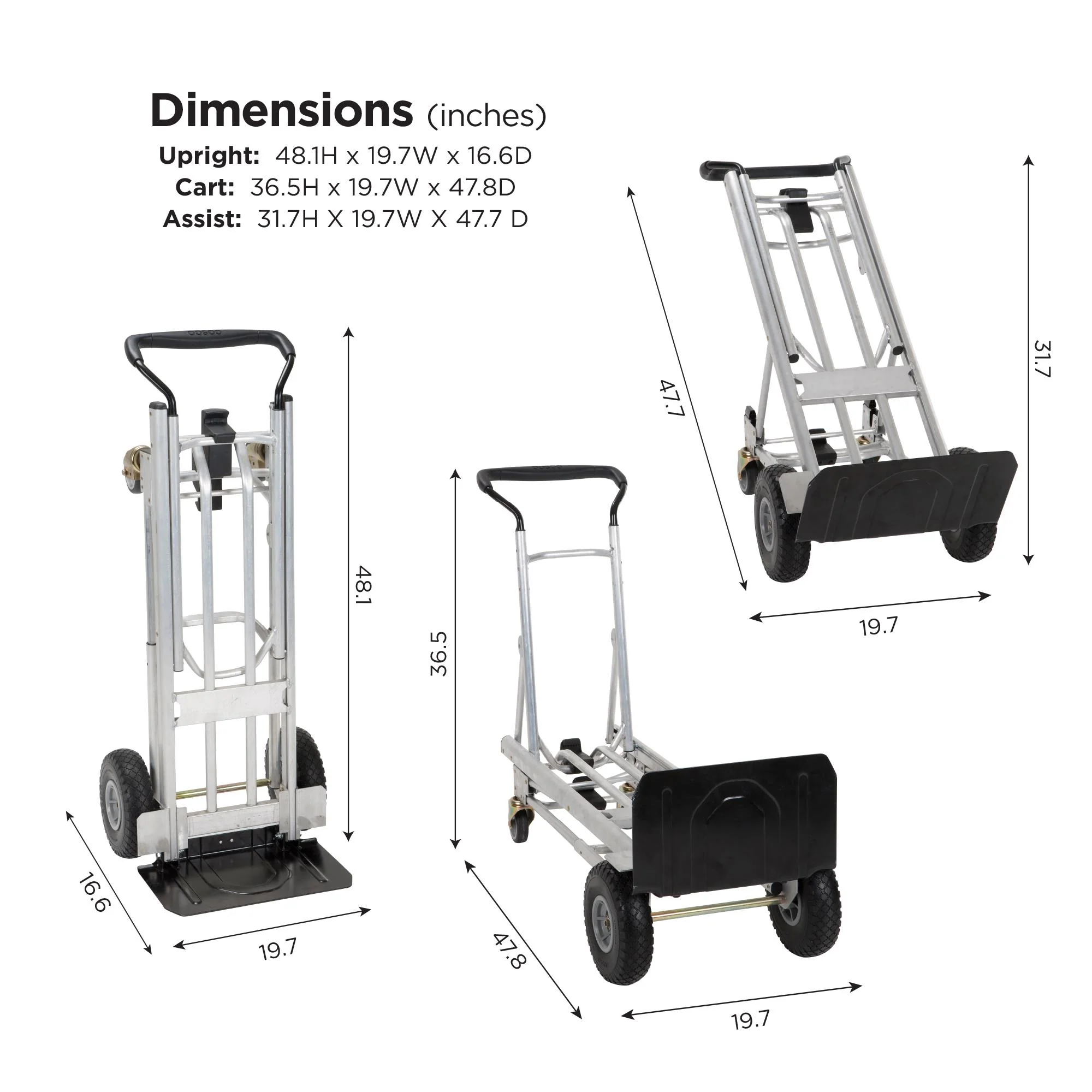 4-in-1 Steekwagen uit de Folding-serie met lekvrije banden