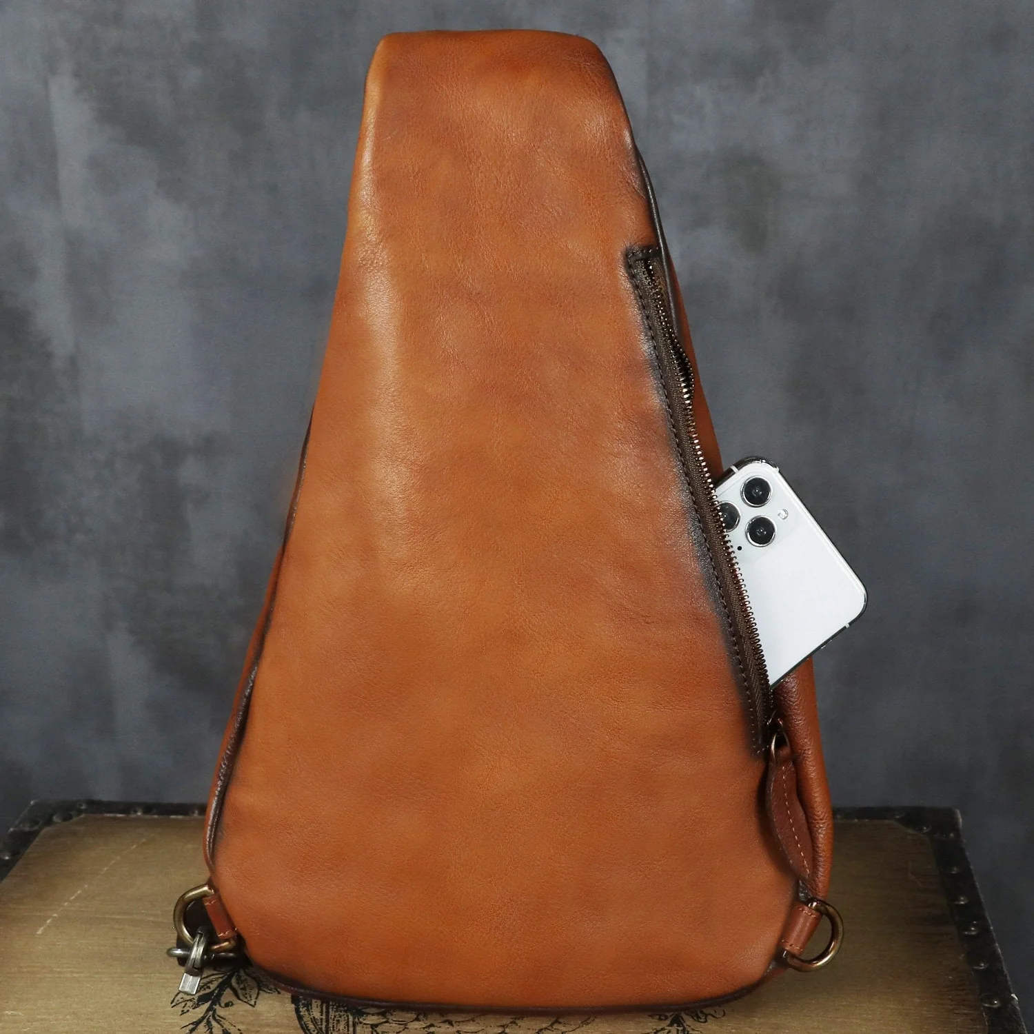 Retro Leather Sling Bag Casual Shoulder Crossbody Convertible Backpack