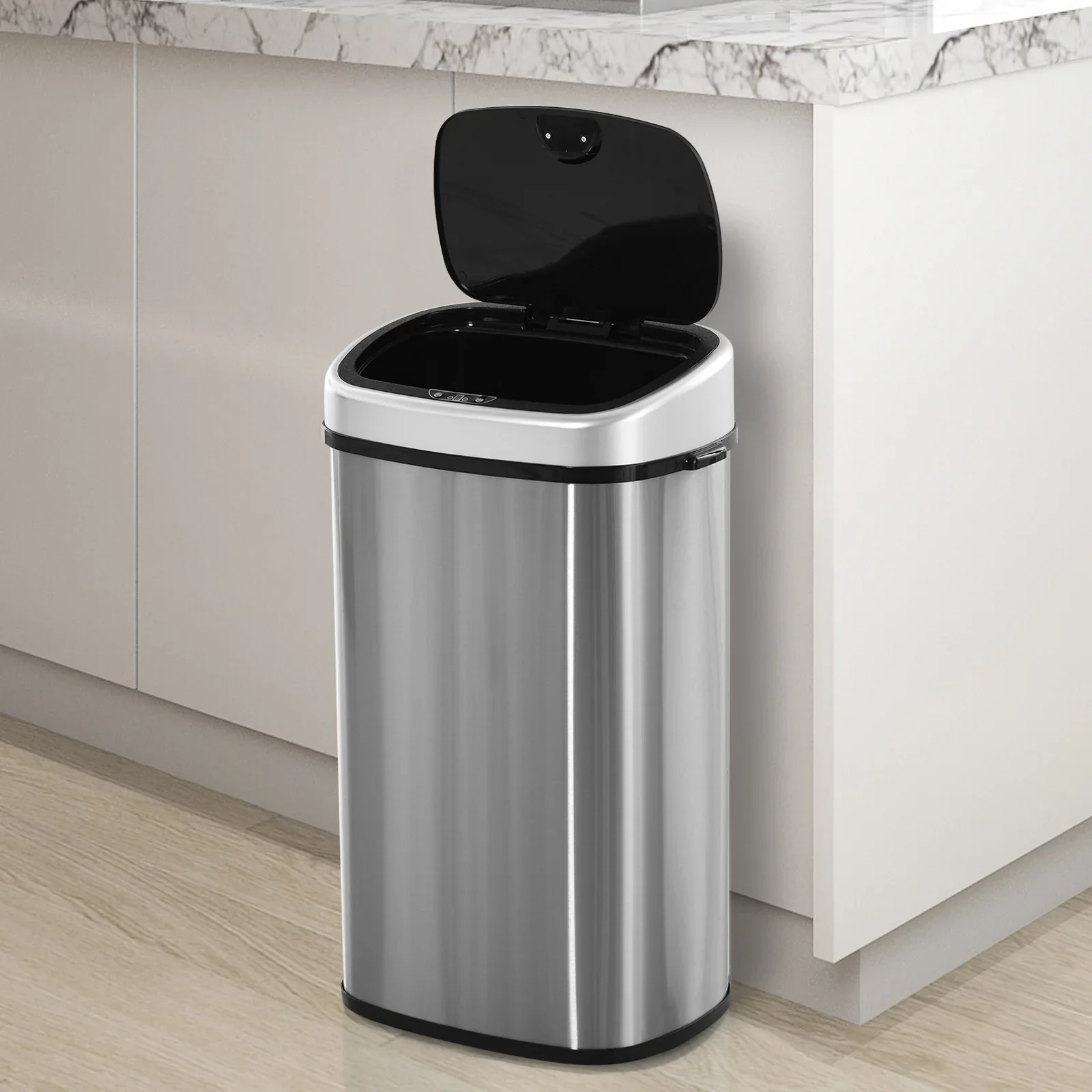 HOMCOM Automatische afvalemmer met sensor hygi?nisch roestvrij staal