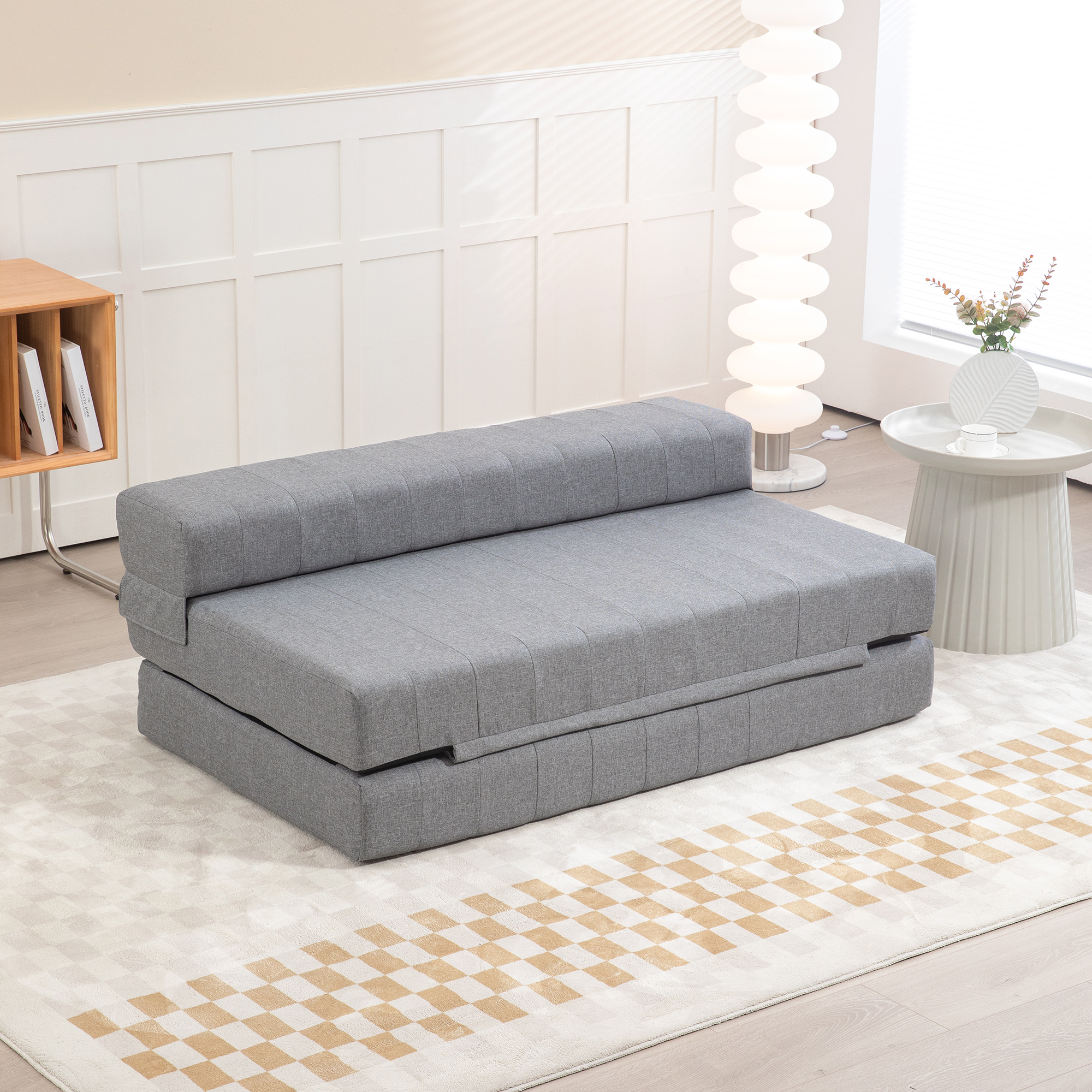Opvouwbare Gastenbed Stoel, Slaapbank, Opvouwbaar, tot 250 kg, 138x80x50 cm, Grijs
