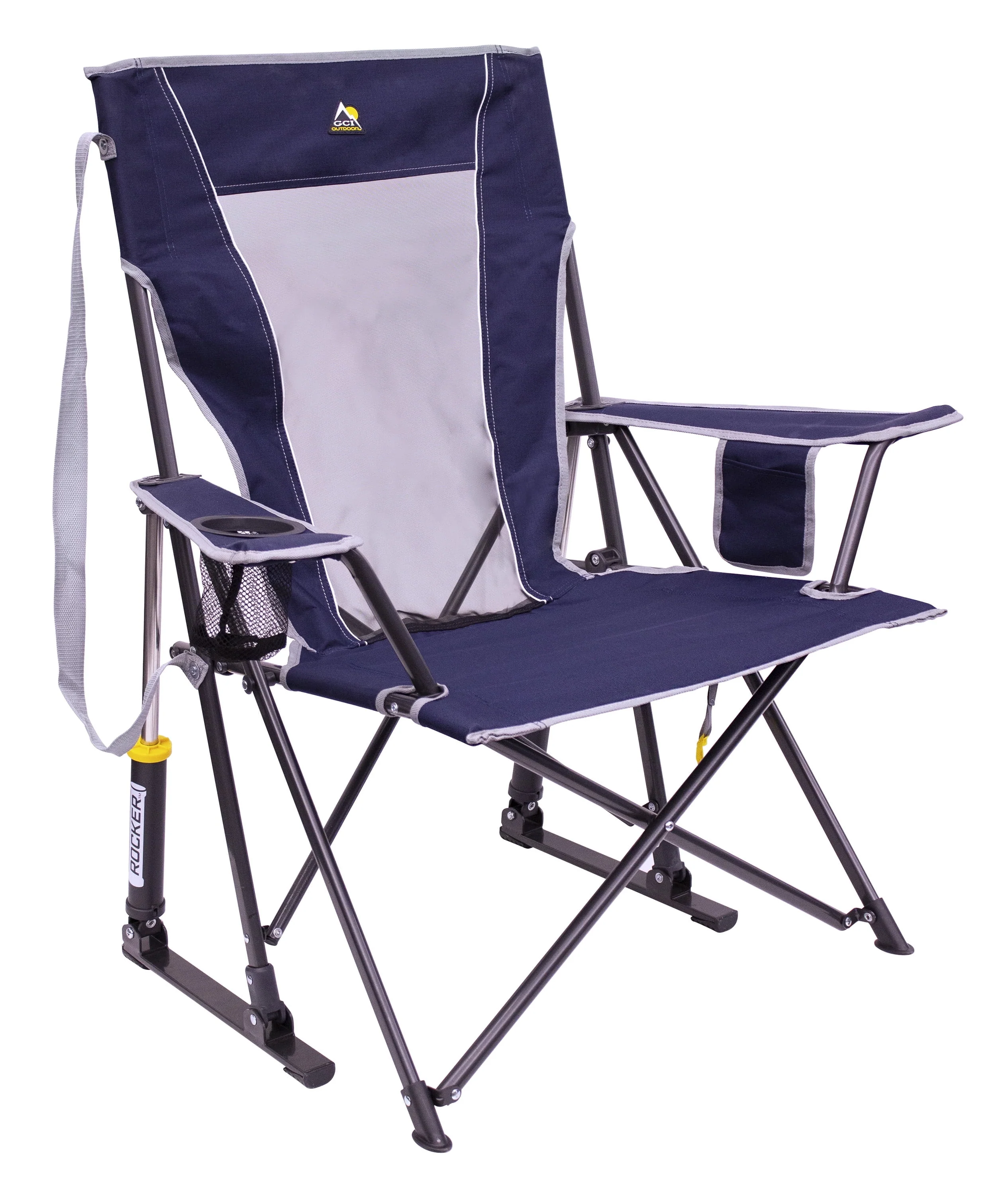 GCI Outdoor Comfort Pro Rocker Foldable Rocking Camp Chair, Indigo