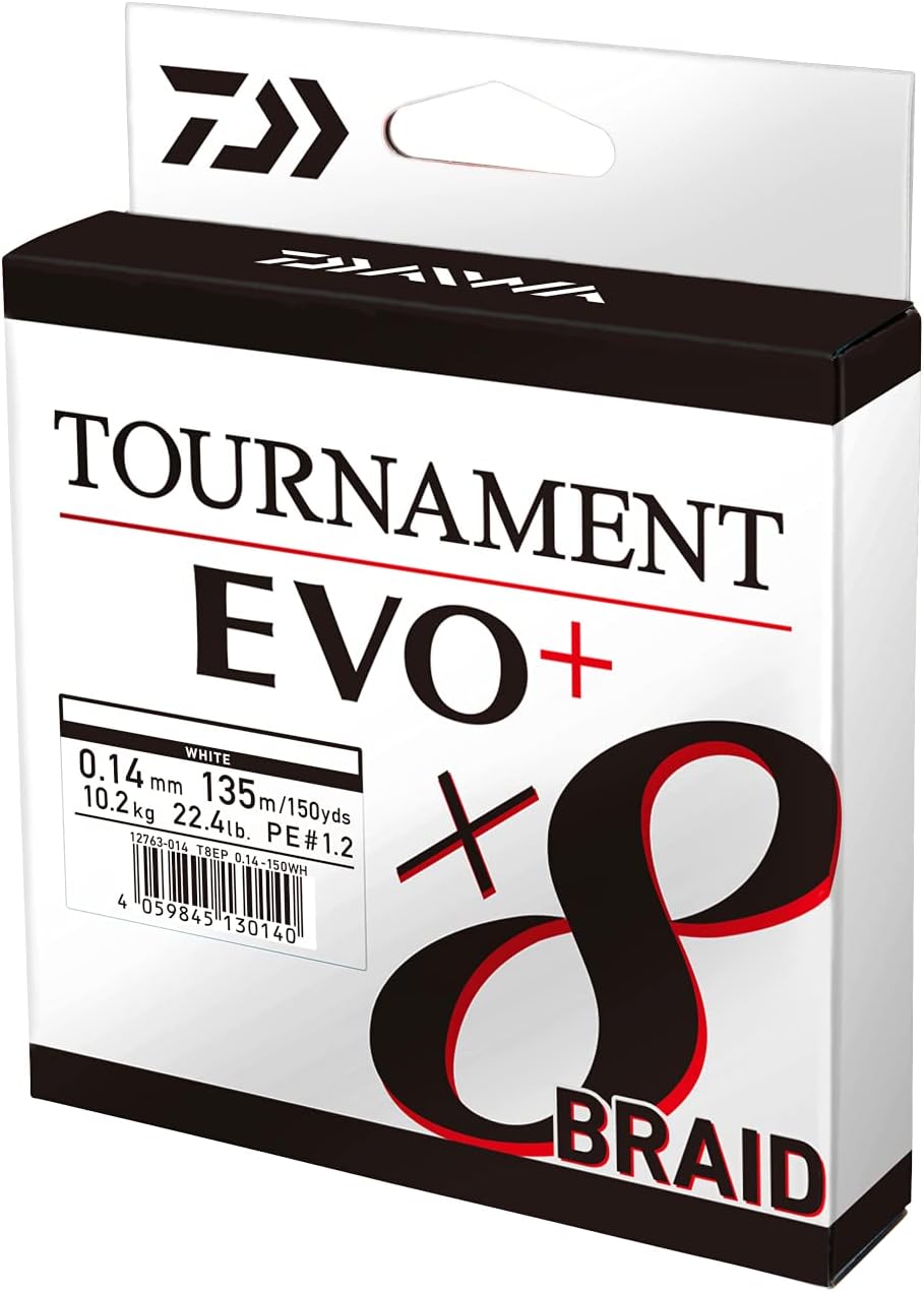 Daiwa Tournament x8 Braid EVO+, 2700m, Weiss, Geflochtene Angelschnur