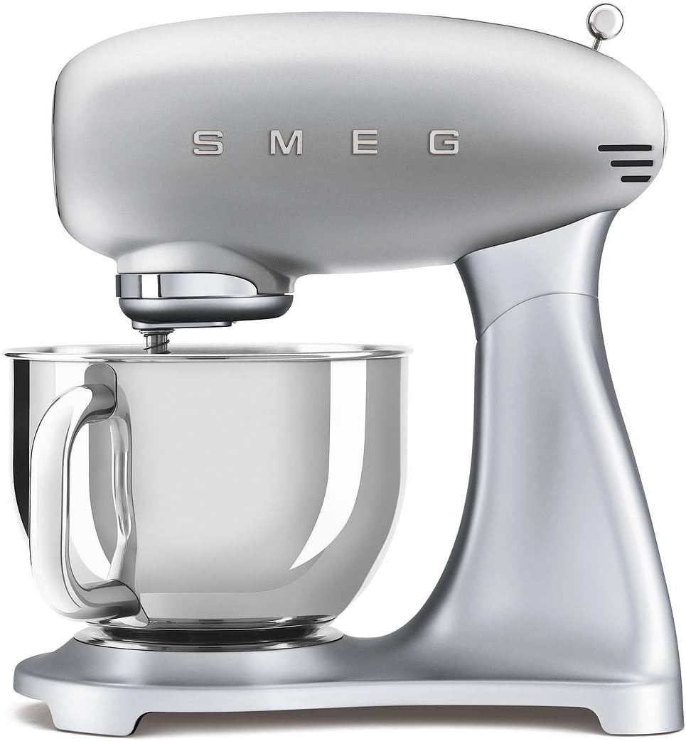 Smeg, SMF02PKEU Küchenmaschine, 10 Geschwindigkeitsstufen, Planetenrührwerk, Sicherheitsabschaltung, 2 Rührbesen, Kugelgriff aus Edelstahl, 800 W, Rose